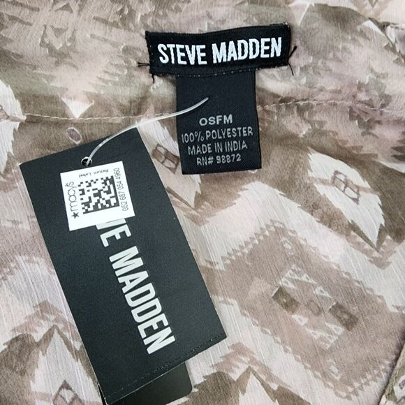 Steve Madden Womens Kimono One Size OSFM Ikat Printed Short Sleeve Clay Tassels - Picture 10 of 12